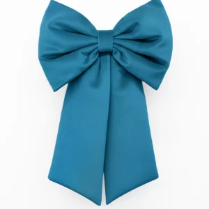 Fiocco in velluto azzurro con coda imbottita