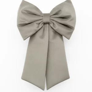 Fiocco in velluto beige con coda imbottita