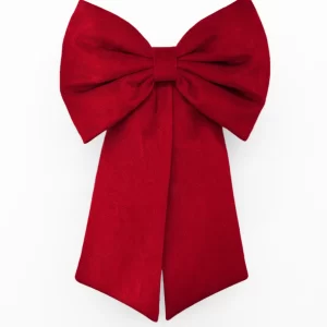 Fiocco in velluto rosso con coda imbottita