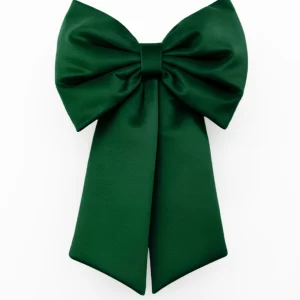 Fiocco in velluto verde con coda imbottita