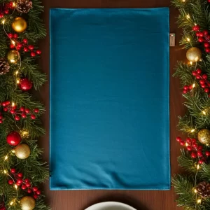 Tovaglietta in velluto azzurro