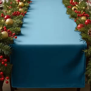 Runner in velluto azzurro